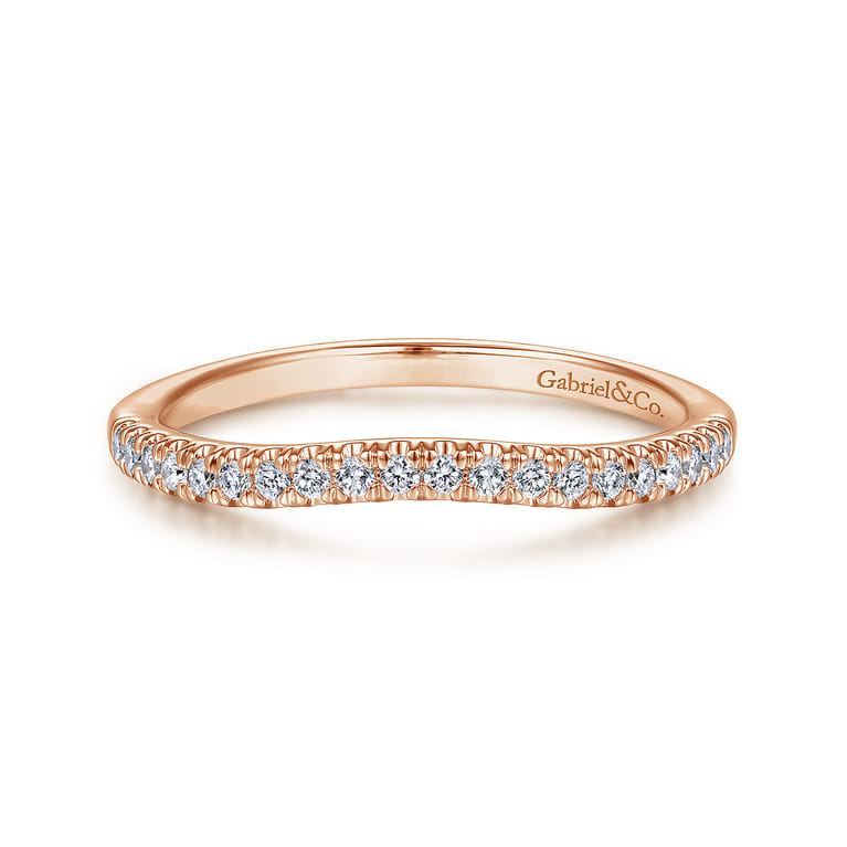 14K Rose Gold Matching Diamond Wedding Band - 0.17 ct - Shot 1