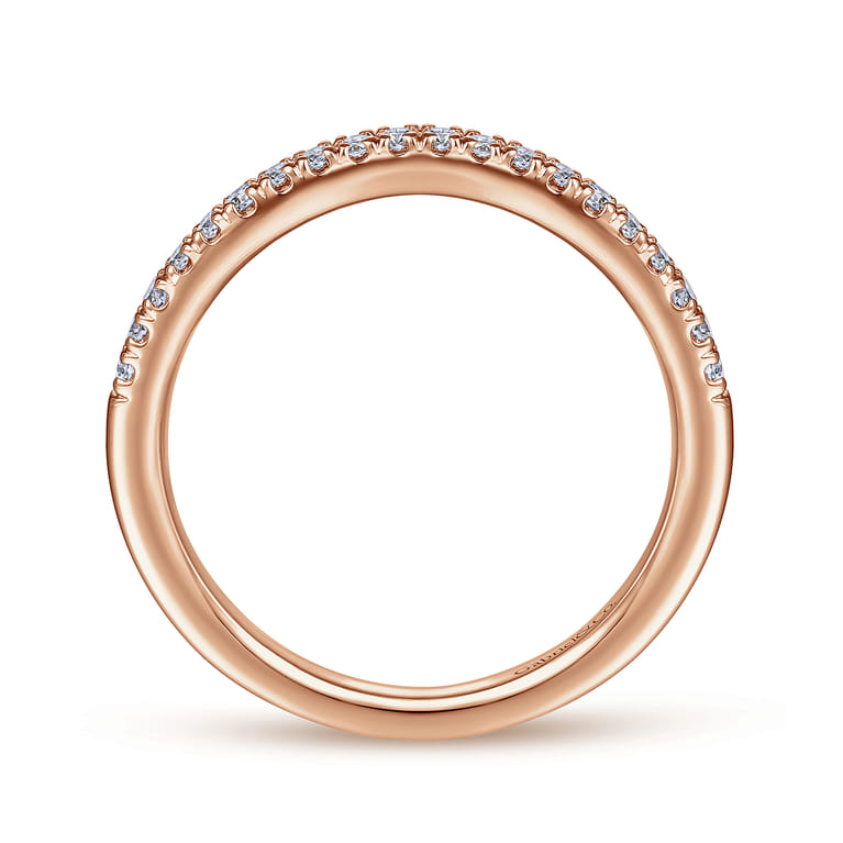 14K Rose Gold Matching Diamond Wedding Band - 0.17 ct - Shot 2