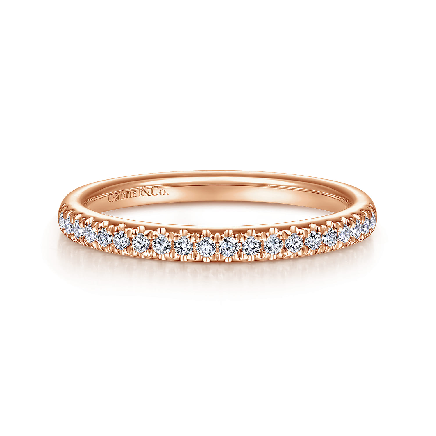 14K Rose Gold Matching Diamond Wedding Band - 0.14 ct - Shot 1