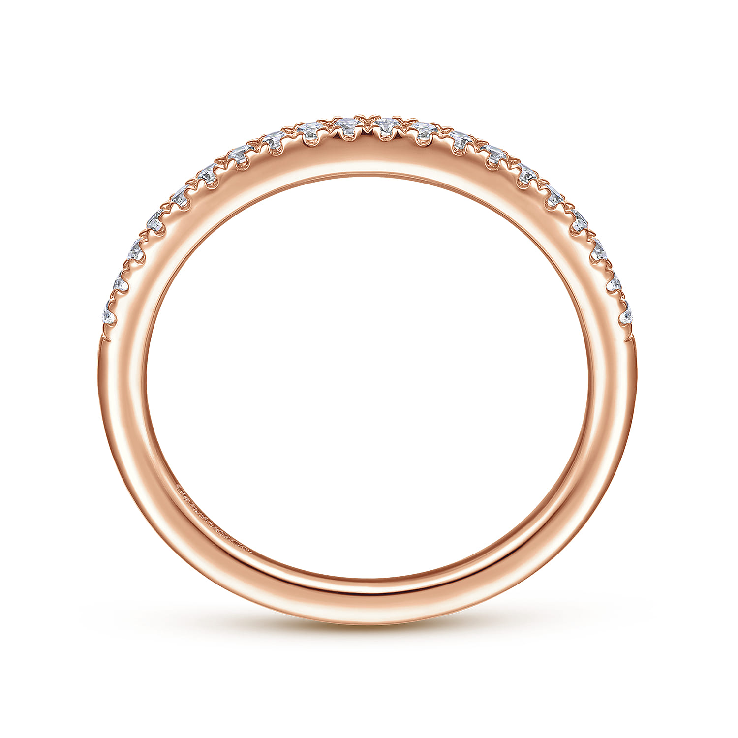 14K Rose Gold Matching Diamond Wedding Band - 0.14 ct - Shot 2