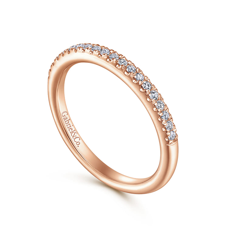 14K Rose Gold Matching Diamond Wedding Band - 0.14 ct - Shot 3