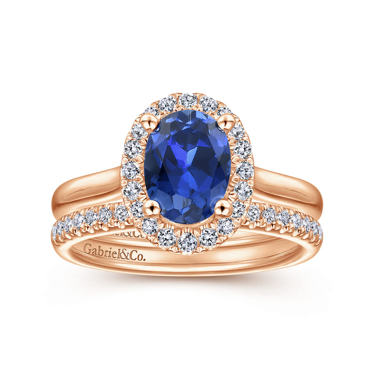 14K Rose Gold Matching Diamond Wedding Band - 0.14 ct - Shot 4