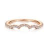 14K Rose Gold Matching Diamond Wedding Band - 0.14 ct