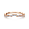 14K Rose Gold Matching Diamond Wedding Band - 0.18 ct