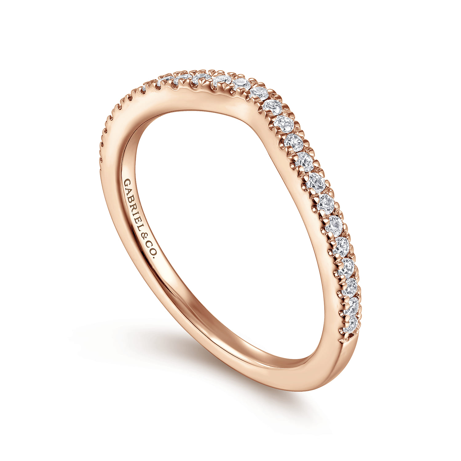 14K Rose Gold Matching Diamond Wedding Band - 0.18 ct - Shot 3