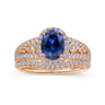 14K Rose Gold Matching Diamond Wedding Band - 0.18 ct