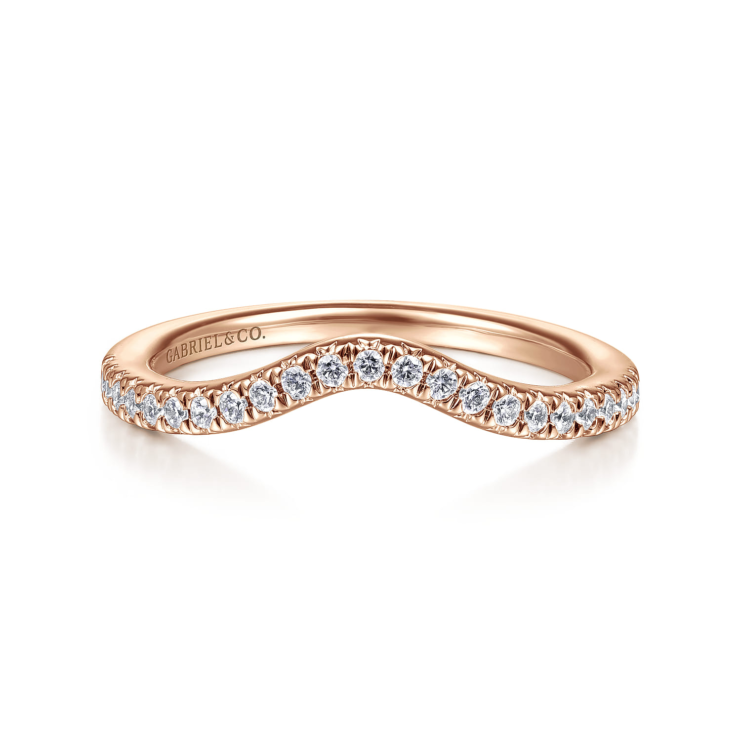 14K Rose Gold Matching Diamond Wedding Band - 0.19 ct - Shot 1