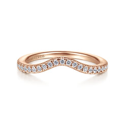 14K Rose Gold Matching Diamond Wedding Band