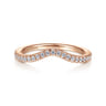 14K Rose Gold Matching Diamond Wedding Band - 0.19 ct