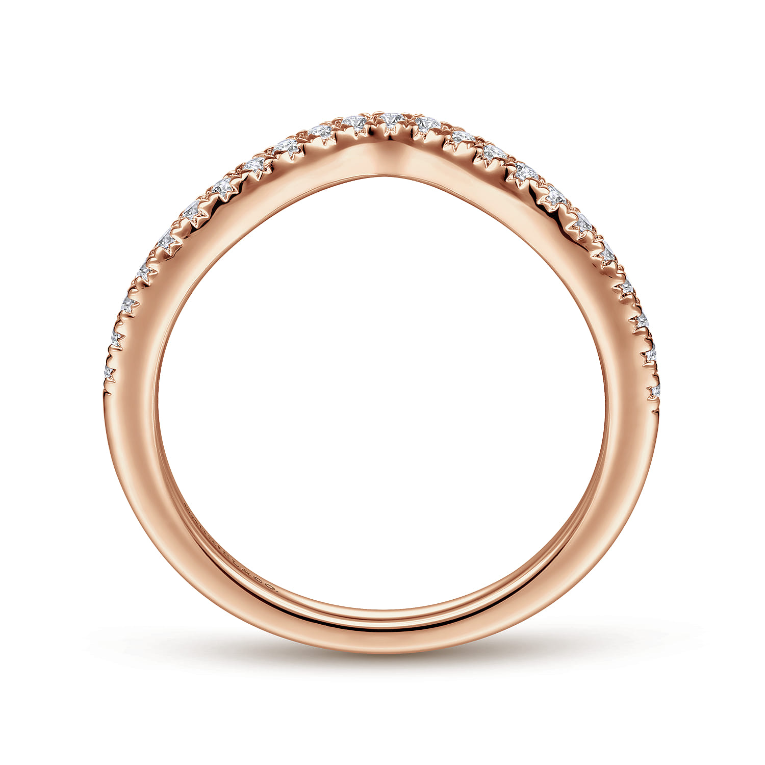14K Rose Gold Matching Diamond Wedding Band - 0.19 ct - Shot 2