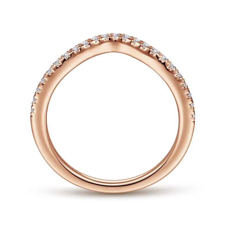 14K Rose Gold Matching Diamond Wedding Band - 0.19 ct - Shot 2