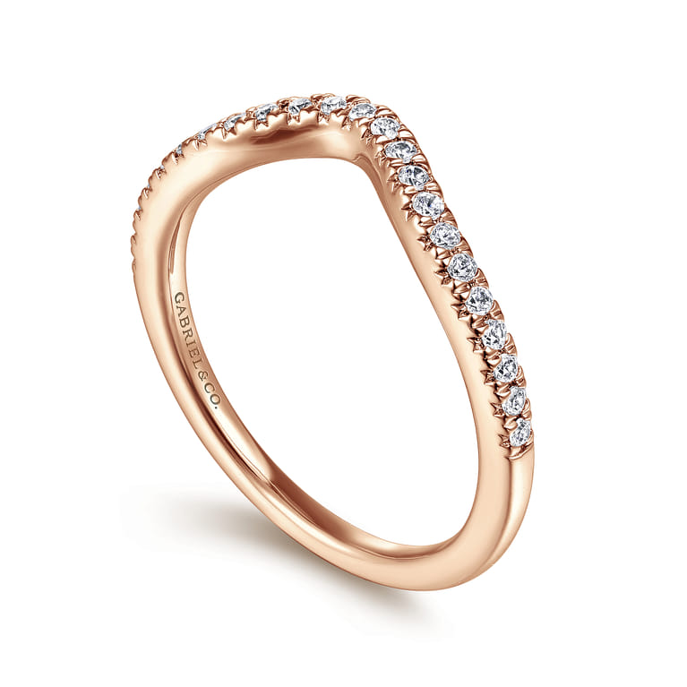 14K Rose Gold Matching Diamond Wedding Band - 0.19 ct - Shot 3