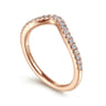 14K Rose Gold Matching Diamond Wedding Band - 0.19 ct