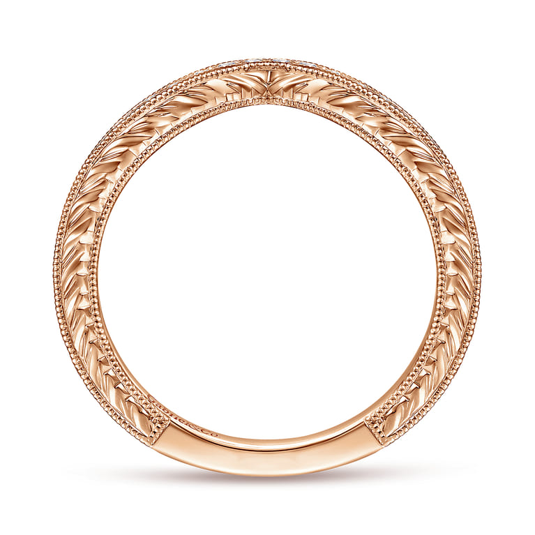 14K Rose Gold Matching Diamond Wedding Band - 0.16 ct - Shot 2