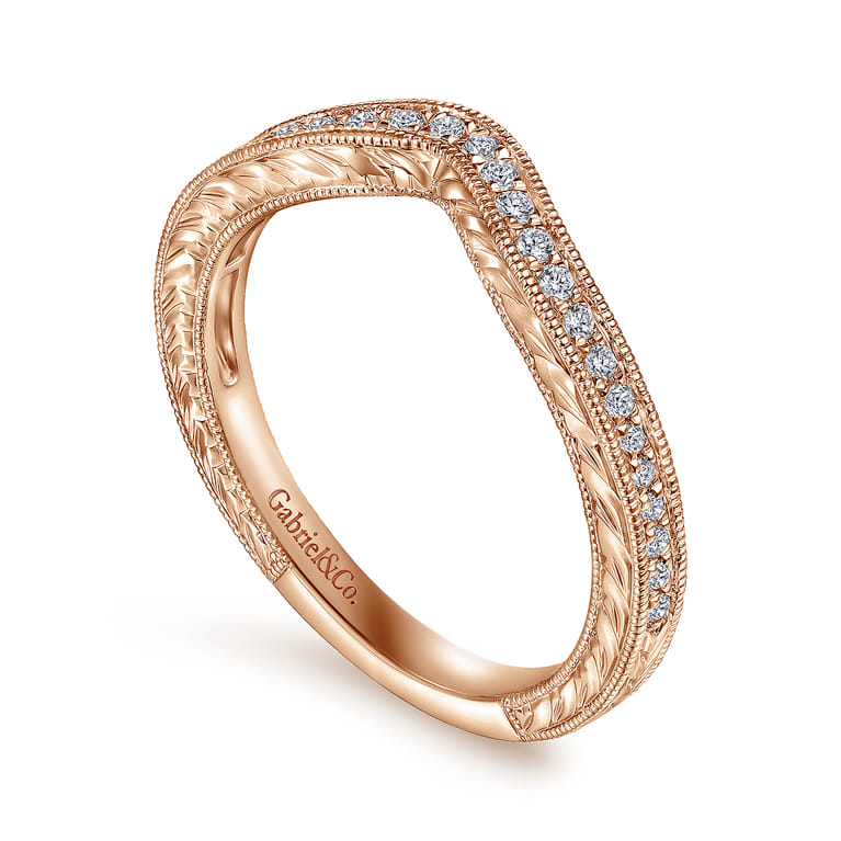 14K Rose Gold Matching Diamond Wedding Band - 0.16 ct - Shot 3