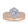 14K Rose Gold Matching Diamond Wedding Band - 0.16 ct