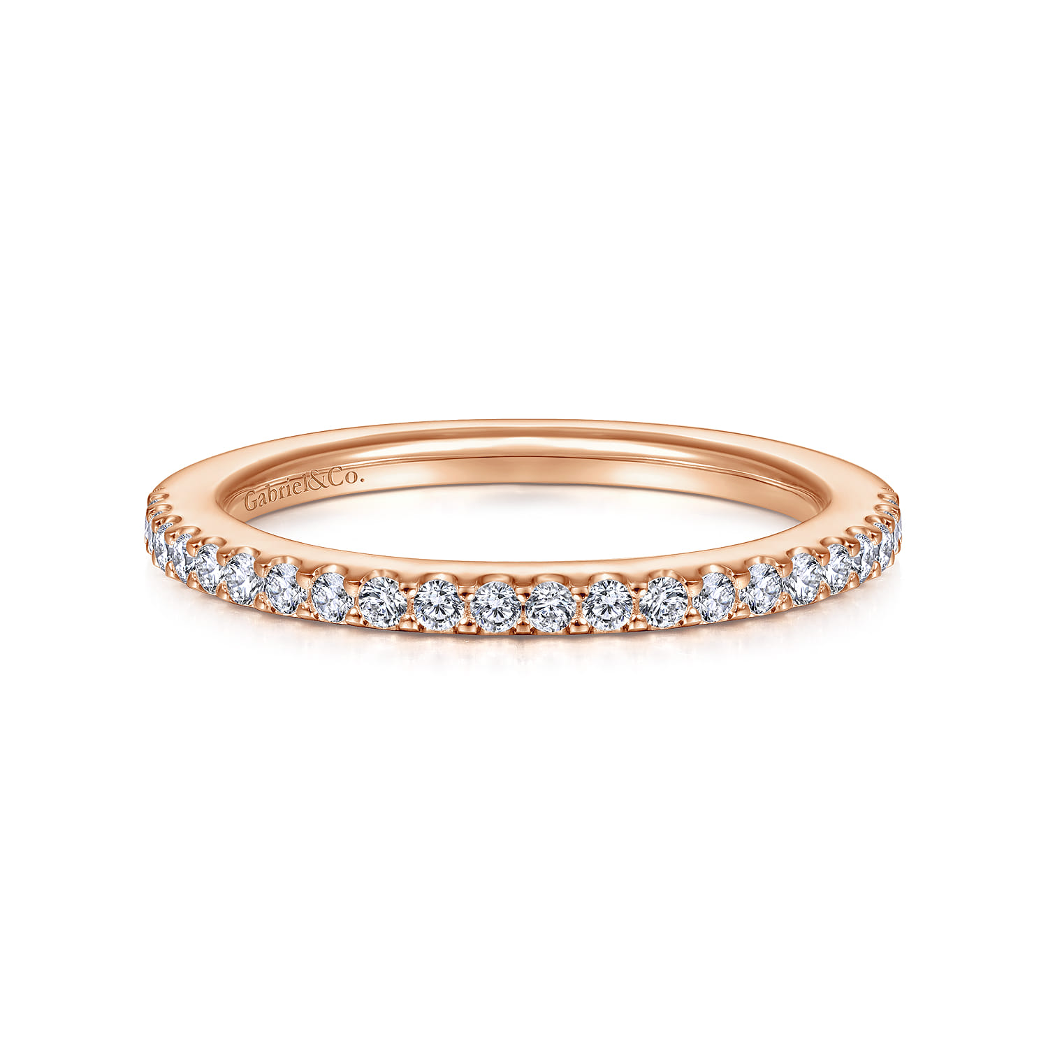 14K Rose Gold Matching Diamond Wedding Band - 0.23 ct - Shot 1