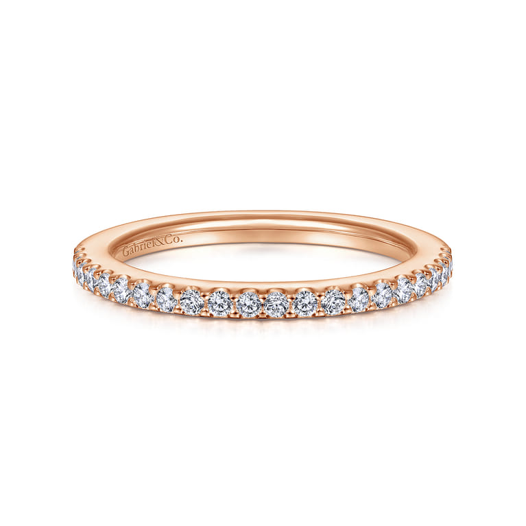 14K Rose Gold Matching Diamond Wedding Band - 0.23 ct - Shot 1