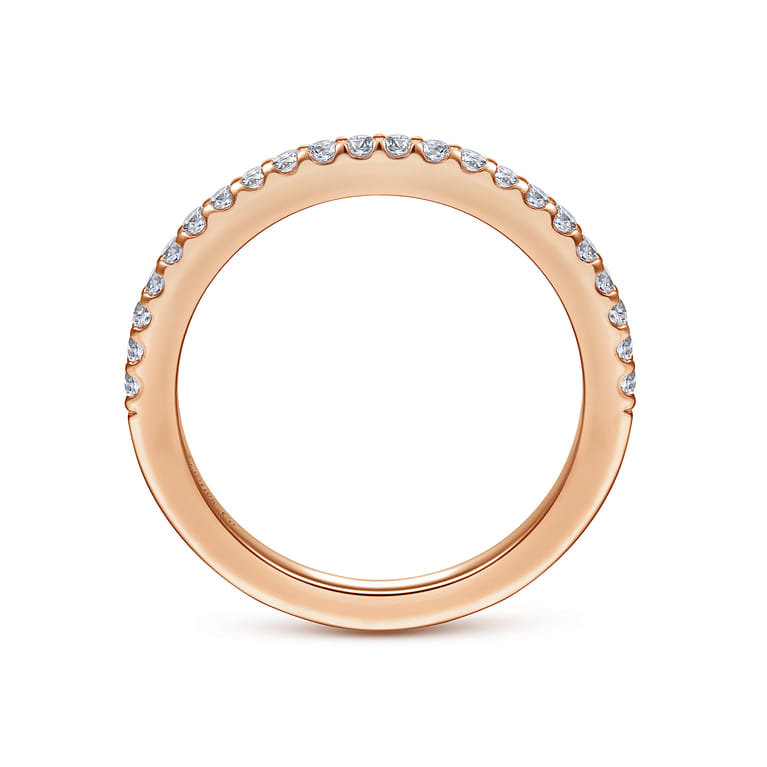 14K Rose Gold Matching Diamond Wedding Band - 0.23 ct - Shot 2