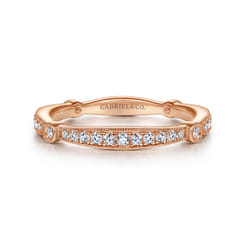 14K Rose Gold Matching Diamond Wedding Band