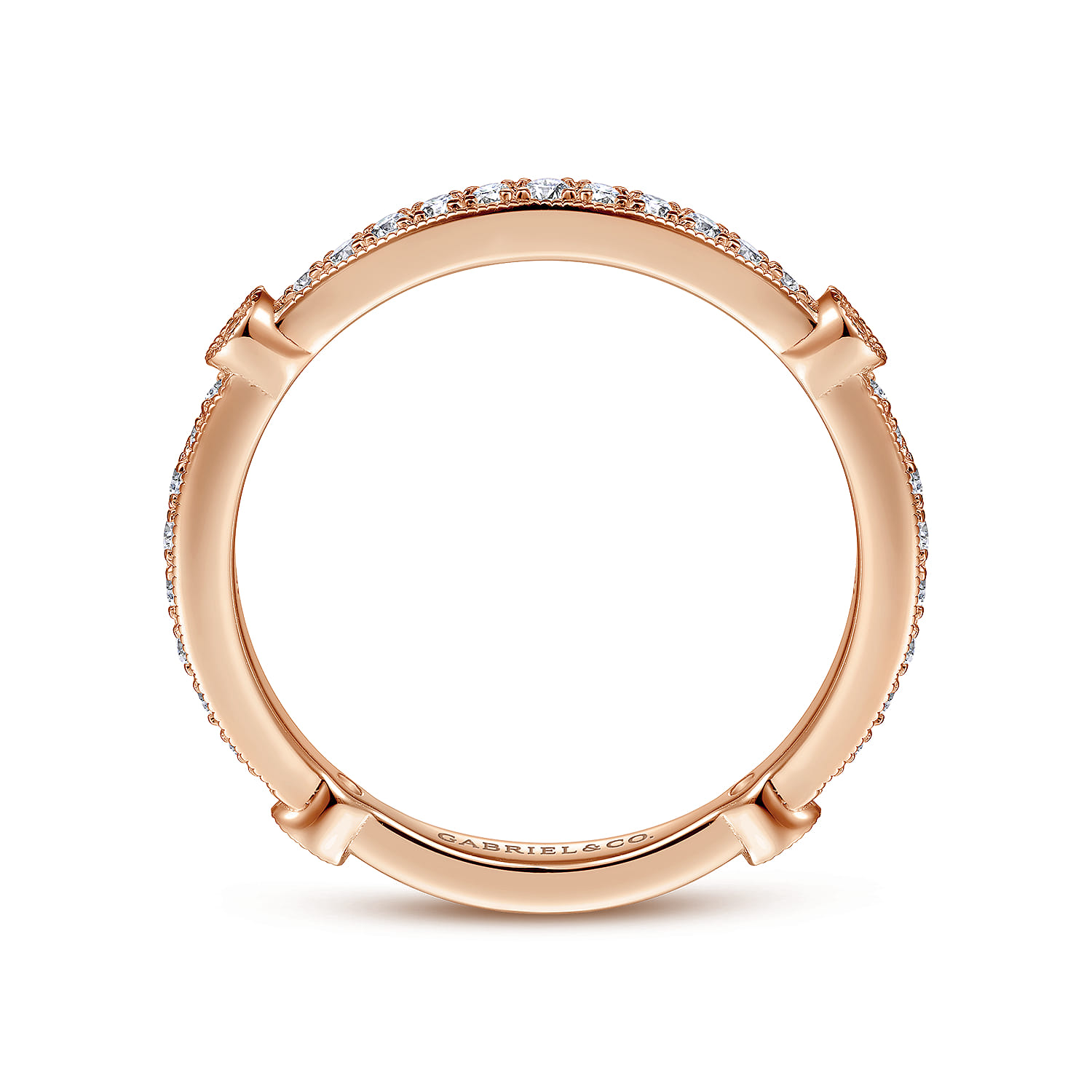 14K Rose Gold Matching Diamond Wedding Band - 0.27 ct - Shot 2