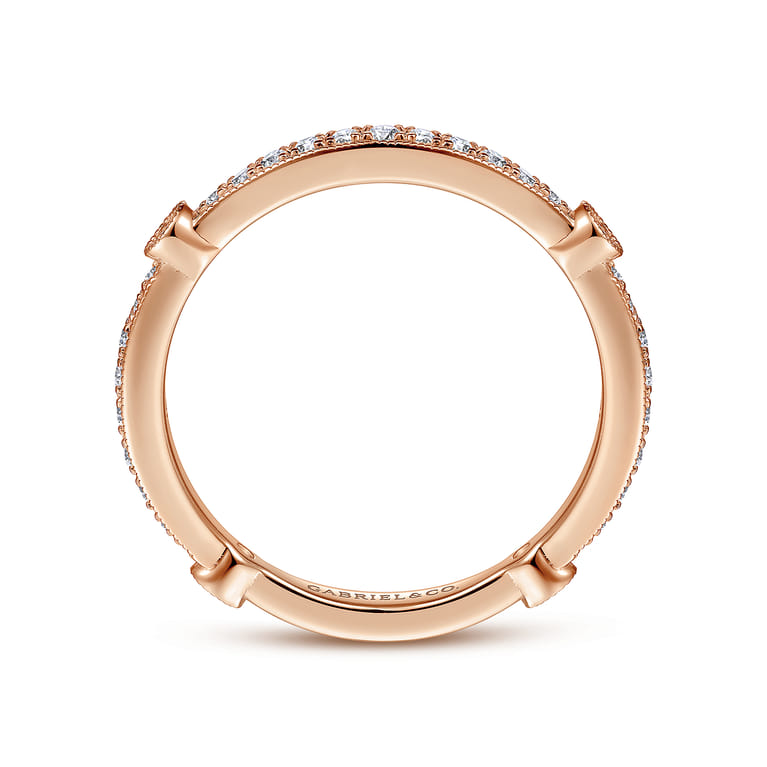 14K Rose Gold Matching Diamond Wedding Band - 0.27 ct - Shot 2