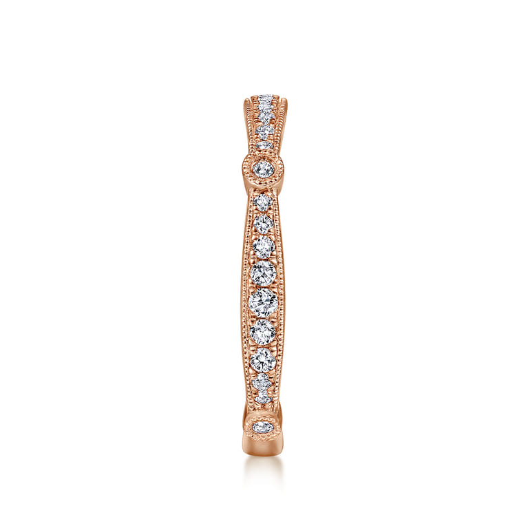 14K Rose Gold Matching Diamond Wedding Band - 0.27 ct - Shot 5