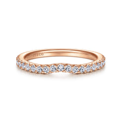 14K Rose Gold Matching Diamond Wedding Band