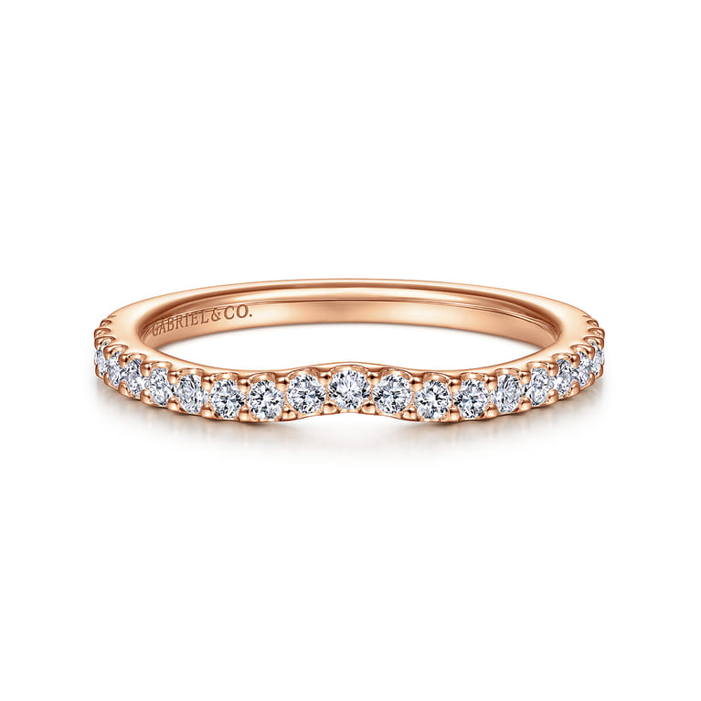 14K Rose Gold Matching Diamond Wedding Band - 0.3 ct - Shot 1