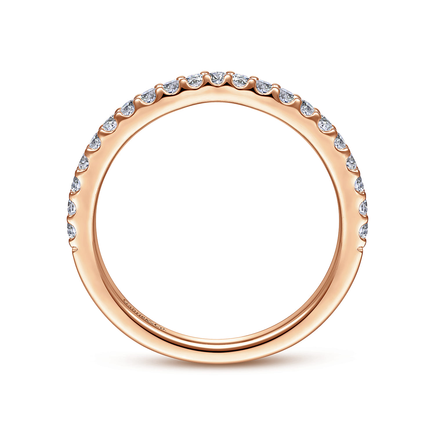14K Rose Gold Matching Diamond Wedding Band - 0.3 ct - Shot 2