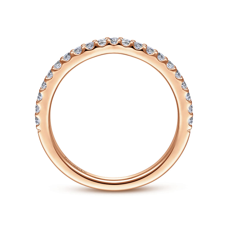 14K Rose Gold Matching Diamond Wedding Band - 0.3 ct - Shot 2