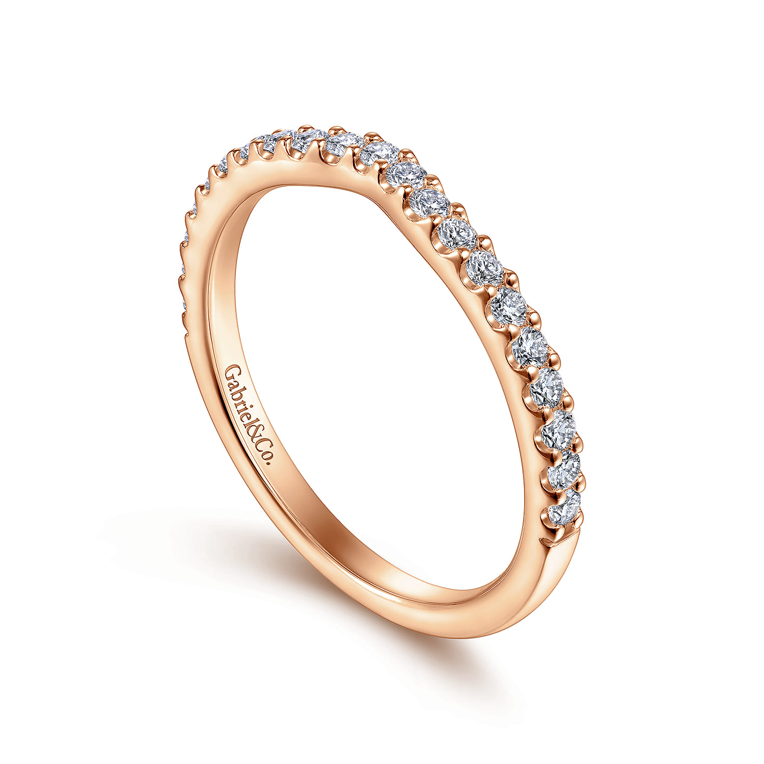 14K Rose Gold Matching Diamond Wedding Band - 0.3 ct - Shot 3