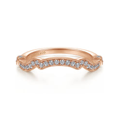 14K Rose Gold Matching Diamond Wedding Band