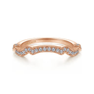 14K Rose Gold Matching Diamond Wedding Band