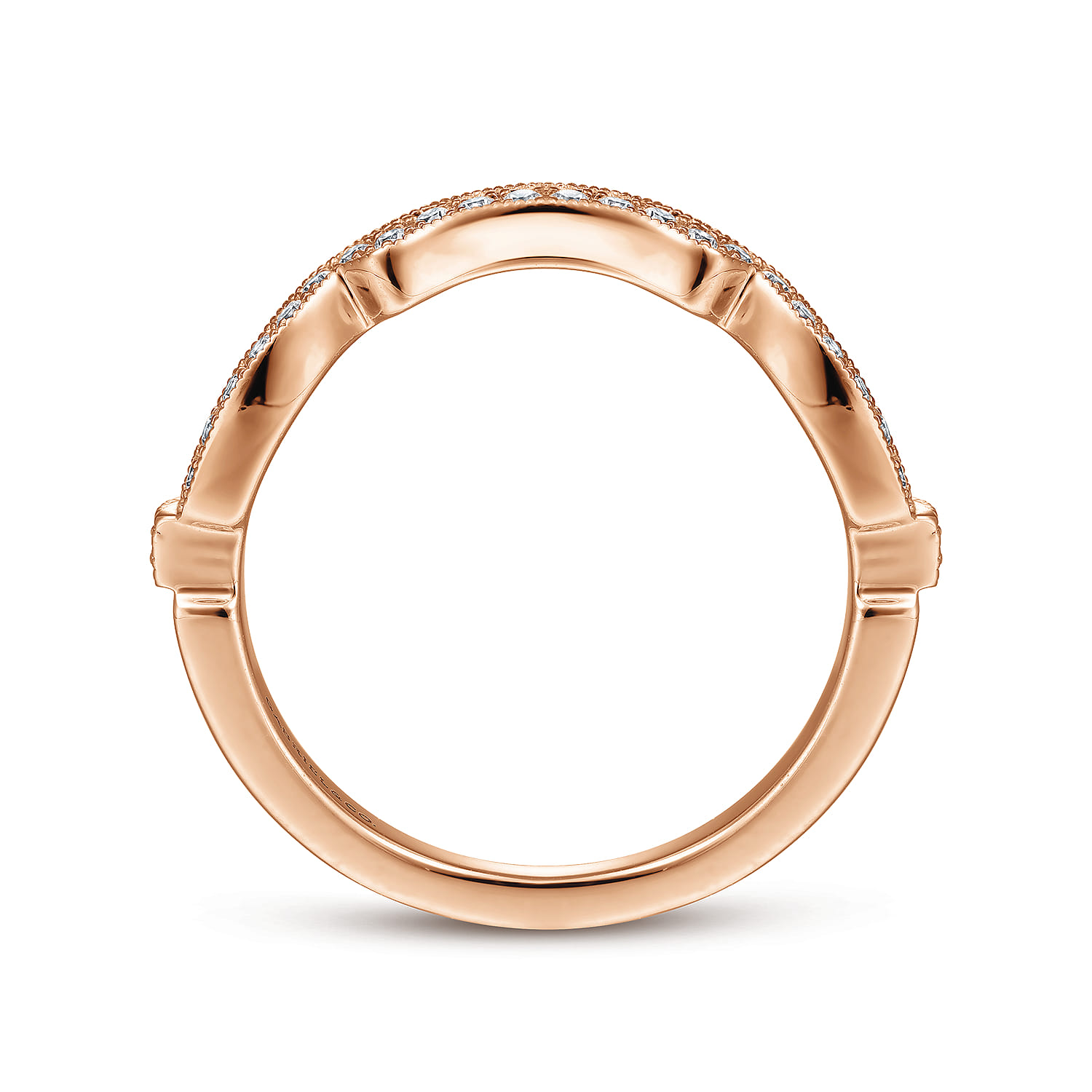 14K Rose Gold Matching Diamond Wedding Band - 0.18 ct - Shot 2