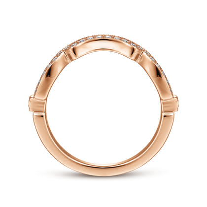 14K Rose Gold Matching Diamond Wedding Band