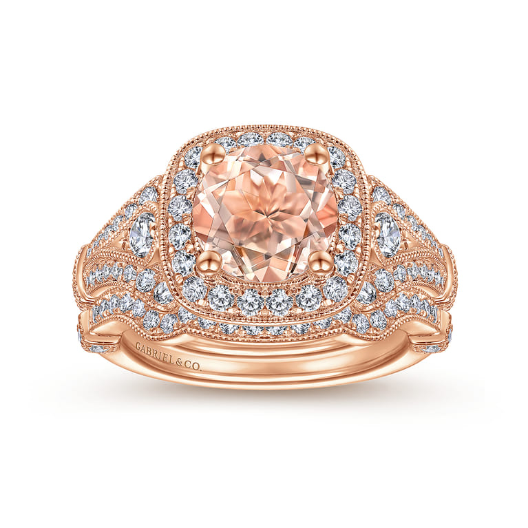 14K Rose Gold Matching Diamond Wedding Band - 0.18 ct - Shot 4