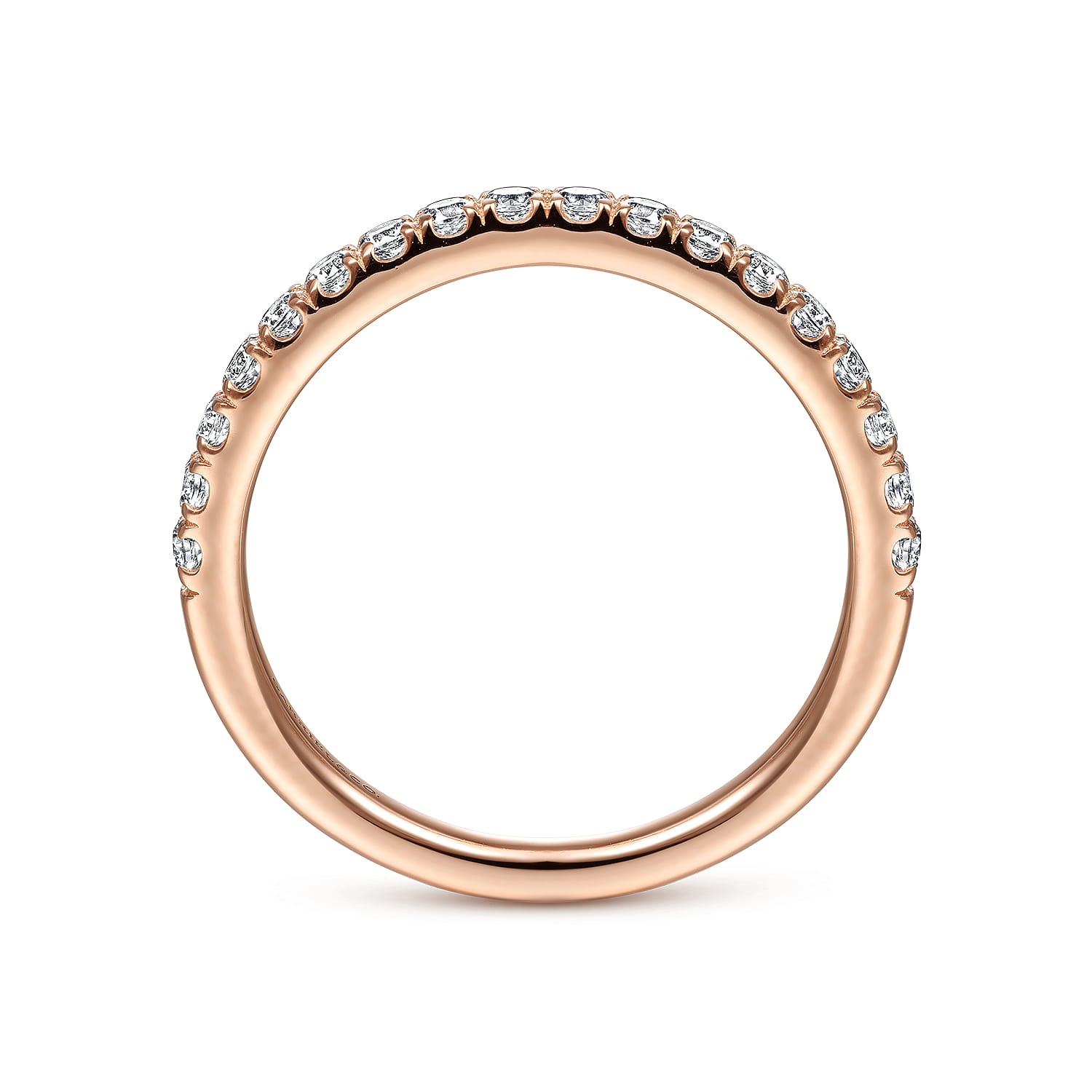 14K Rose Gold Matching Diamond Wedding Band - 0.37 ct - Shot 2