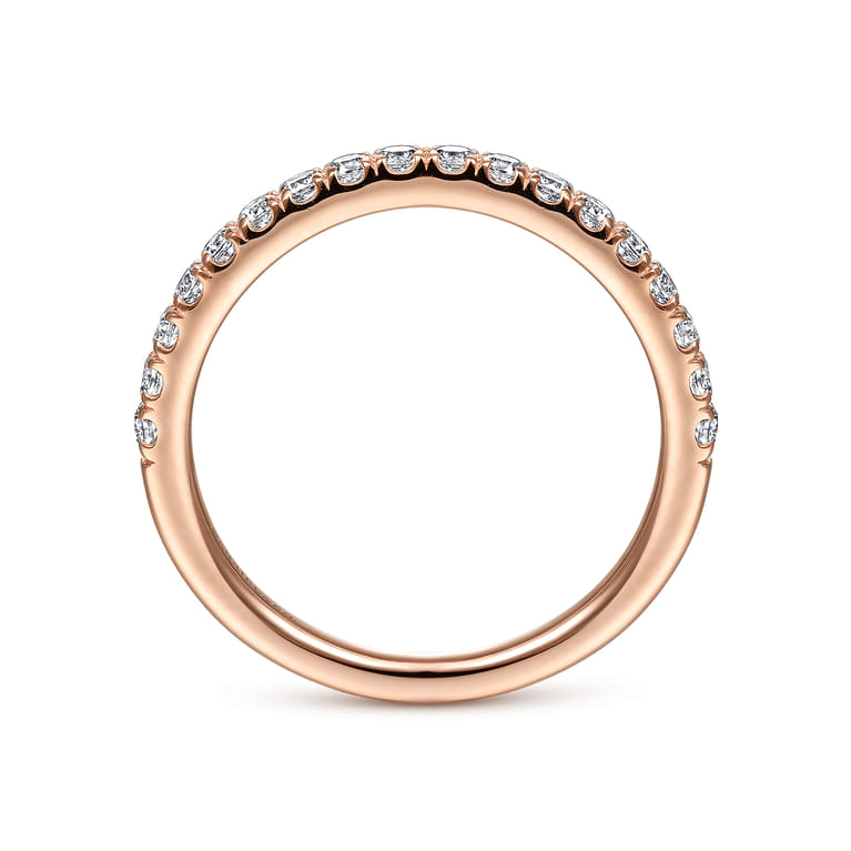 14K Rose Gold Matching Diamond Wedding Band - 0.37 ct - Shot 2
