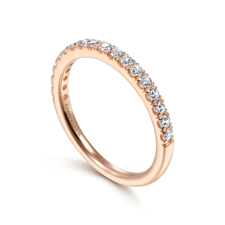 14K Rose Gold Matching Diamond Wedding Band - 0.37 ct - Shot 3