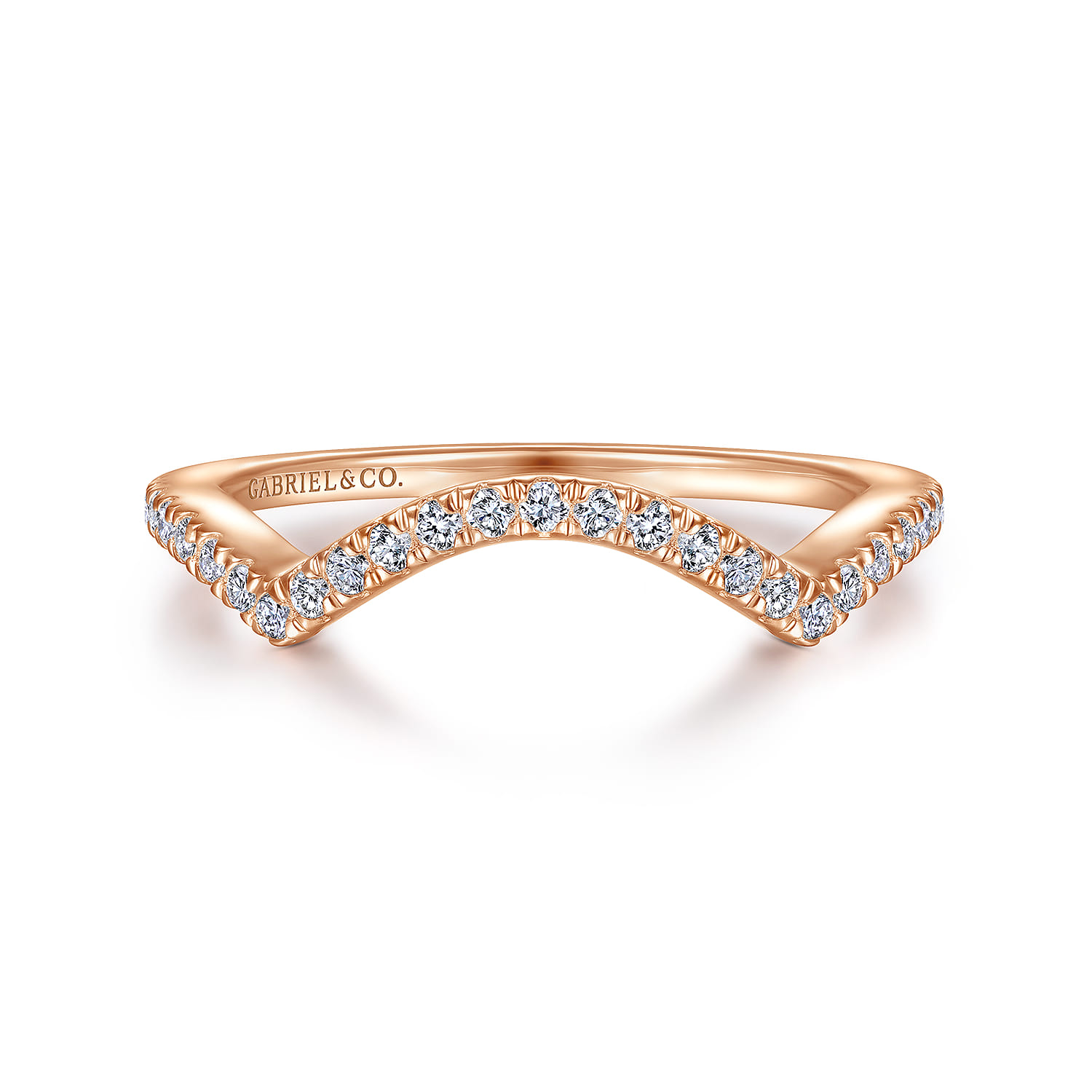 14K Rose Gold Matching Diamond Wedding Band - 0.2 ct - Shot 1