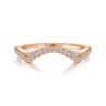 14K Rose Gold Matching Diamond Wedding Band - 0.2 ct