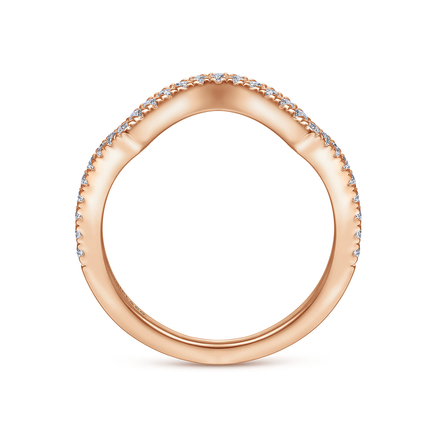 14K Rose Gold Matching Diamond Wedding Band - 0.2 ct - Shot 2