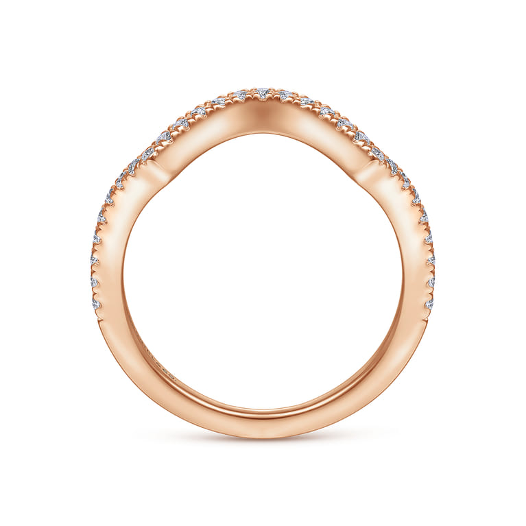 14K Rose Gold Matching Diamond Wedding Band - 0.2 ct - Shot 2