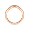 14K Rose Gold Matching Diamond Wedding Band - 0.2 ct