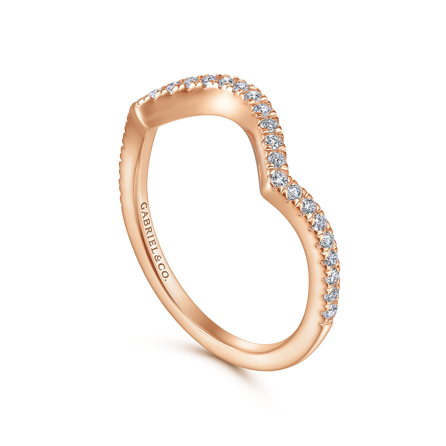 14K Rose Gold Matching Diamond Wedding Band - 0.2 ct - Shot 3