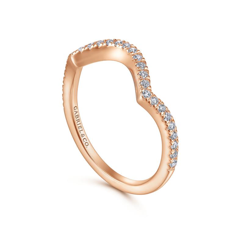 14K Rose Gold Matching Diamond Wedding Band - 0.2 ct - Shot 3