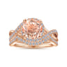 14K Rose Gold Matching Diamond Wedding Band - 0.2 ct