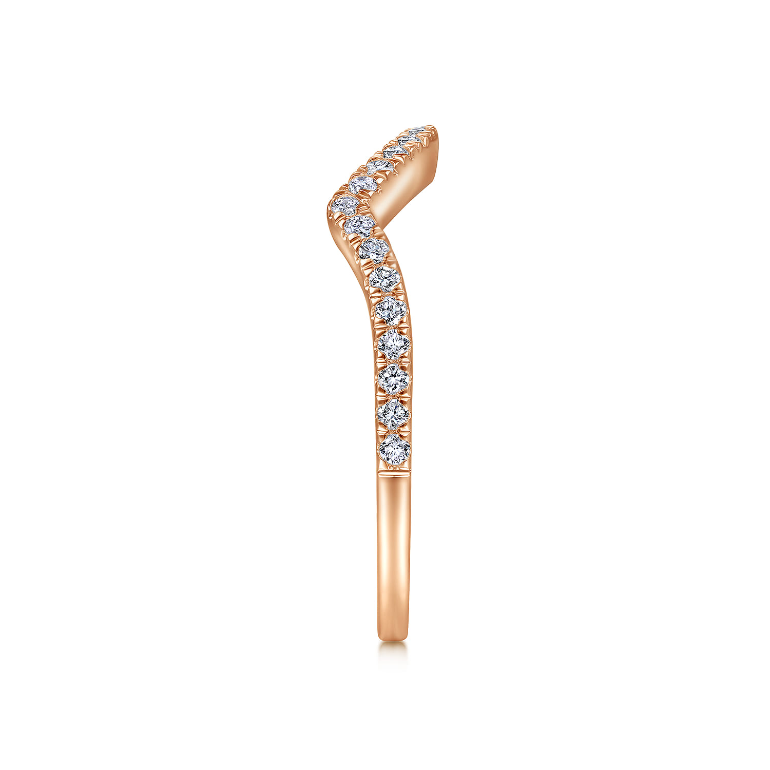 14K Rose Gold Matching Diamond Wedding Band - 0.2 ct - Shot 5