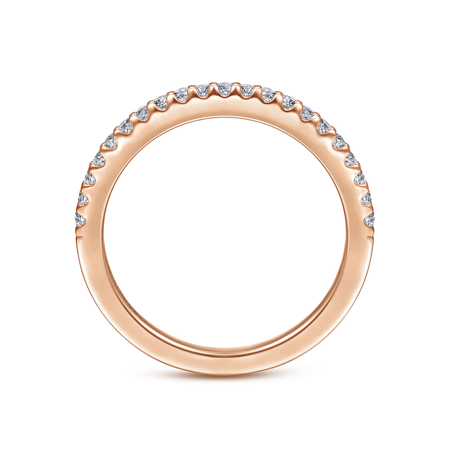 14K Rose Gold Matching Diamond Wedding Band - 0.22 ct - Shot 2